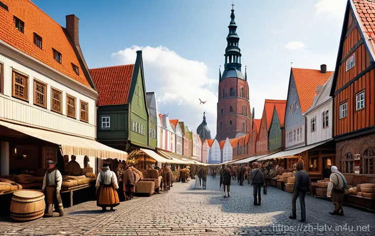 라트비아 역사 개요 - Early Baltic Tribes on the Coast**

"A serene and detailed scene depicting a small group of ancient ...