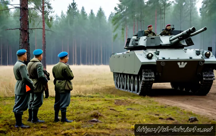 라트비아와 NATO - Photorealistic Baltic security cooperation scene, Latvian soldiers and allied military personnel in ...